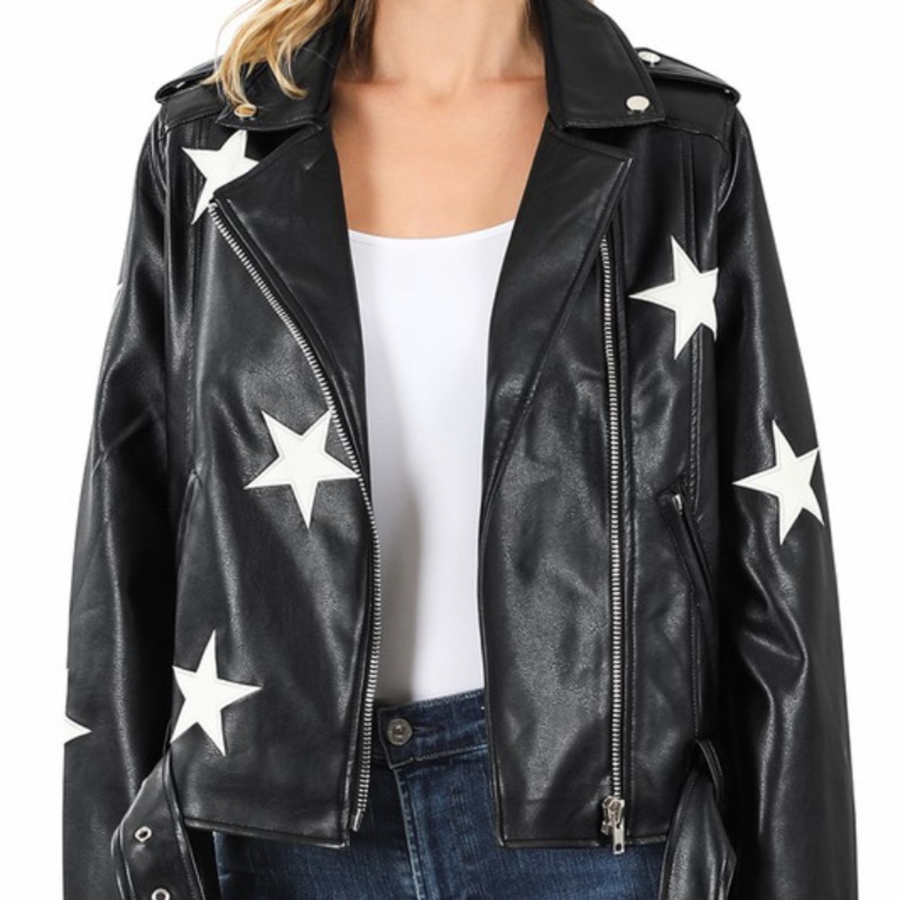 Star Vegan Leather Jacket - Picture 10 of 15
